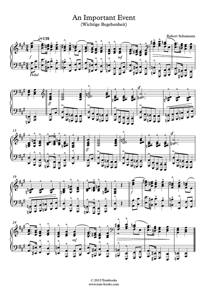 Scenes from Childhood, Opus 15 - No. 6 « An Important Event » (Schumann  (Robert)) - Piano Sheet Music