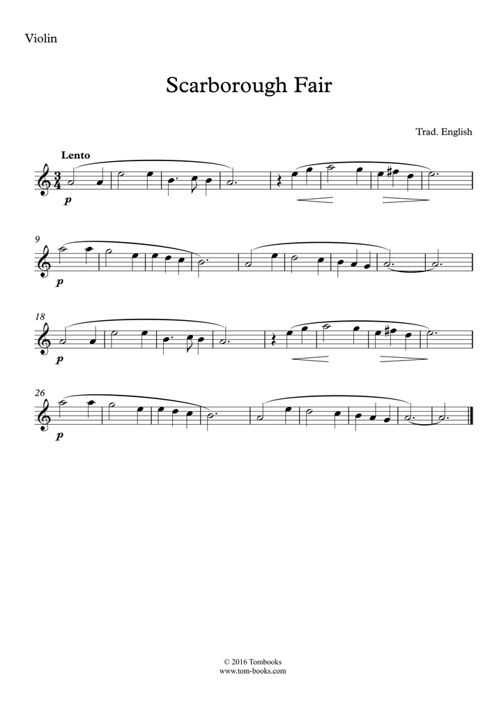 Scarborough Fair Sheet music for Violin (Solo)