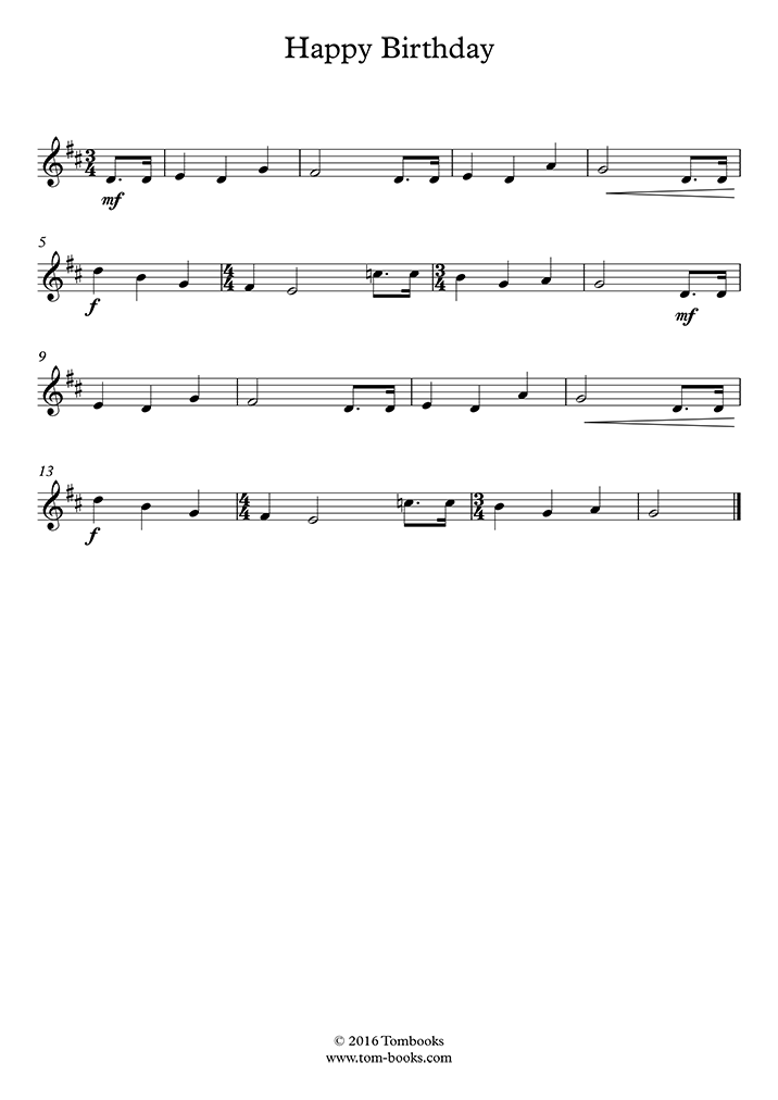 Happy Birthday (Traditional) - Trumpet Sheet Music