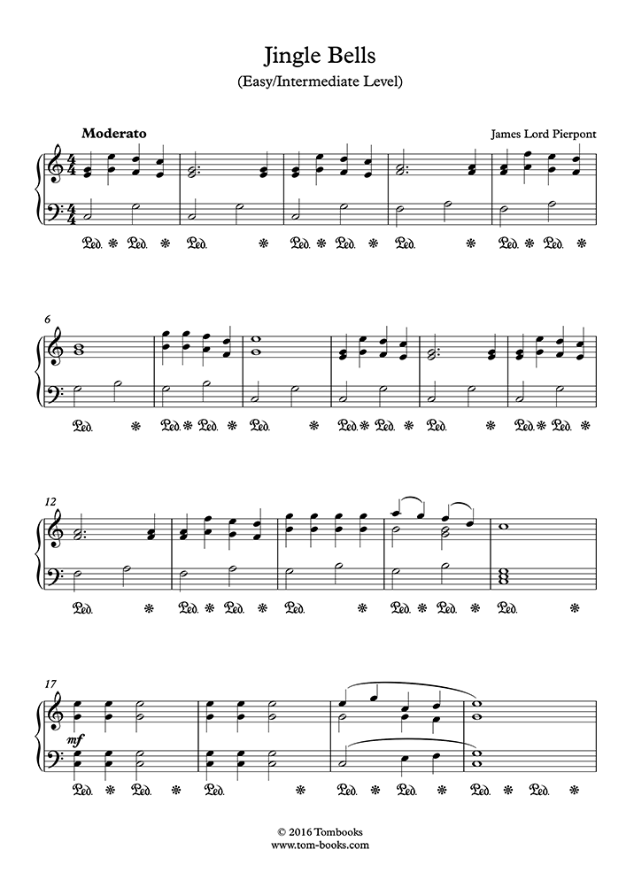 pandilla Ver internet Los Alpes Jingle Bells (Easy/Intermediate Level) (Pierpont) - Partitura Piano