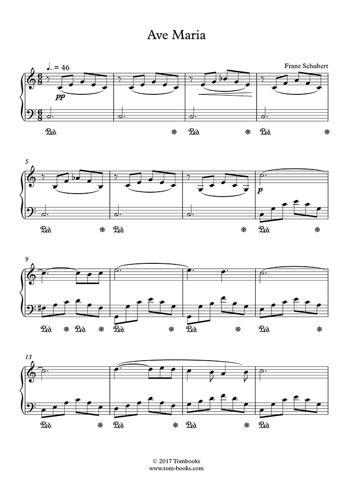 Ave María (Nivel Fácil/Intermedio) (Schubert) Partitura