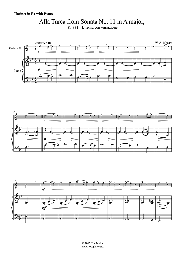 上品なスタイル モーツァルト:ピアノ ソナタ第11番 トルコ行進曲付 第