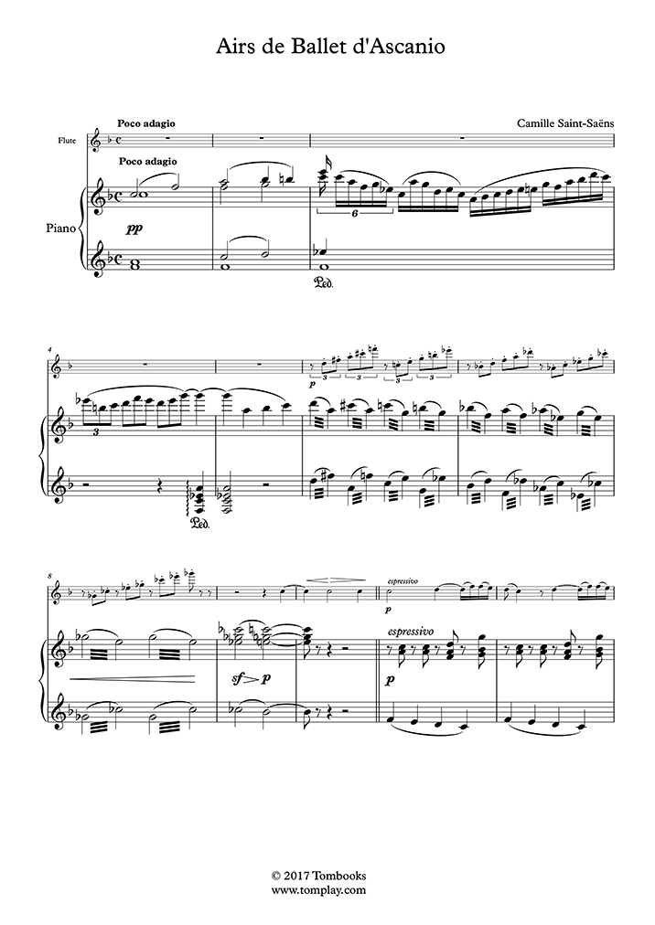 Airs de Ballet d'Ascanio (Saint-Saëns) - Piano Sheet Music