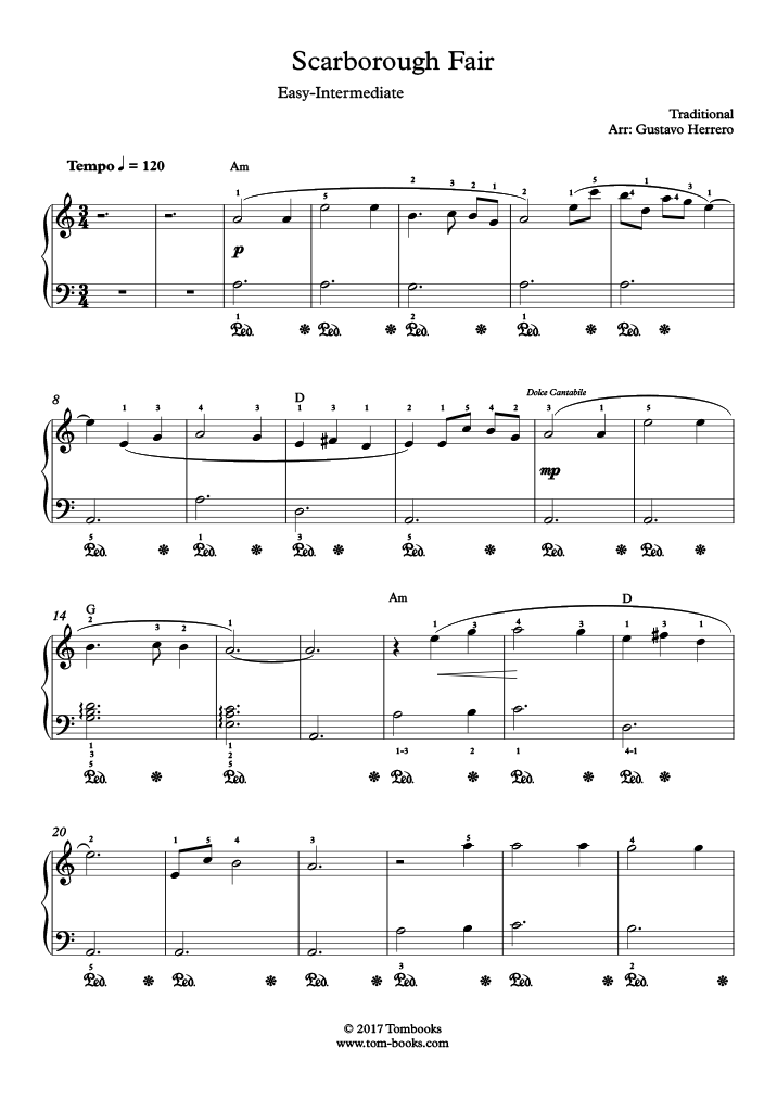 Scarborough Fair (Piano) Partitura - Sheet Music 