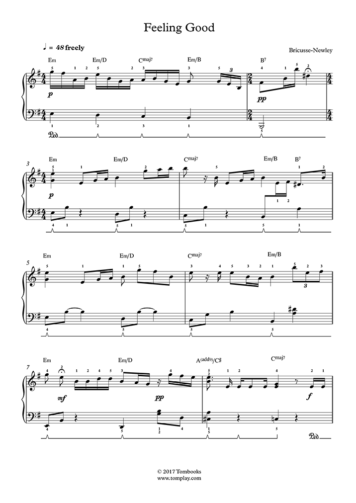 equipaje Recurso colina Feeling Good (Nivel Intermedio) (Michael Bublé) - Partitura Piano