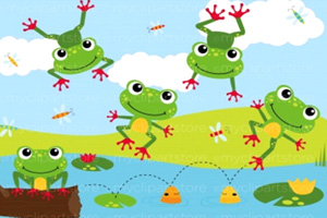 Cinq grenouilles vertes à petits pois (professeur-élève) Traditionnel - Partition pour Piano