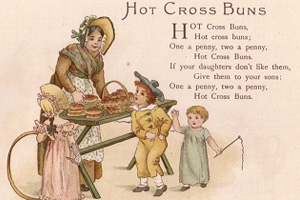 Hot Cross Buns (teacher-student) Traditional - Piano Sheet Music