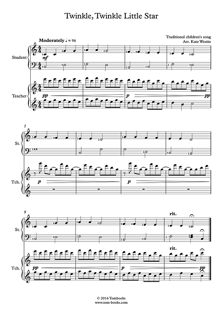 Twinkle, Twinkle, Little Star (2-Hands Easy Piano) (arr. Joshua Chandra)  Sheet Music, French Melody