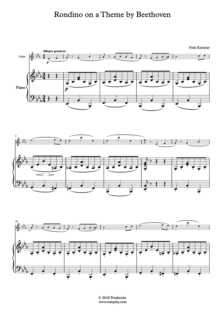 Rondino on a Theme by Beethoven (Kreisler) - Piano Sheet Music