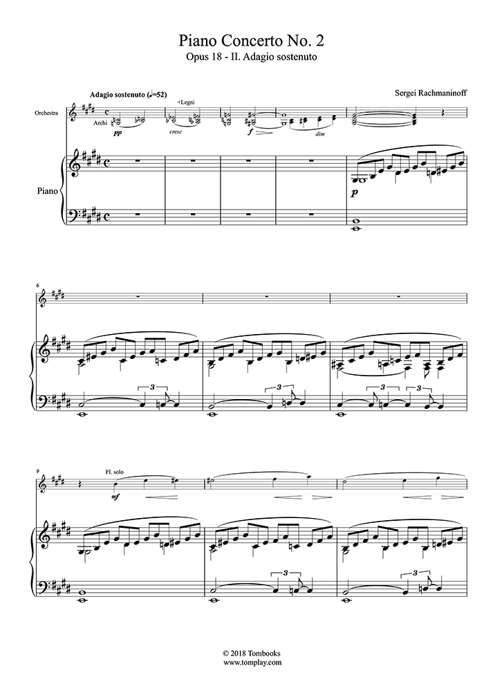 ピアノ協奏曲 第2番 ハ短調 Op.18〜第2楽章：アダージョ・ソステヌート