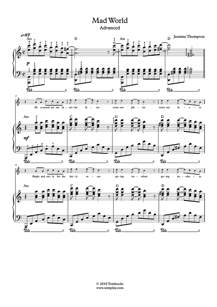 Mad world Sheet music for Violin (Solo)