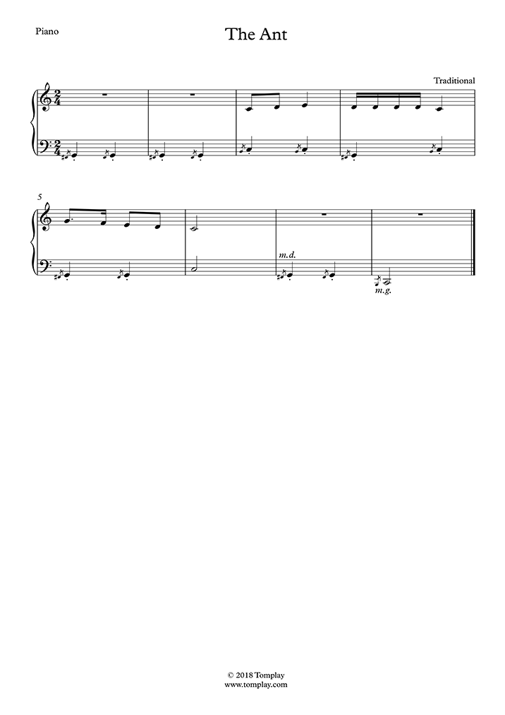 The Ant (Traditional) - Piano Sheet Music