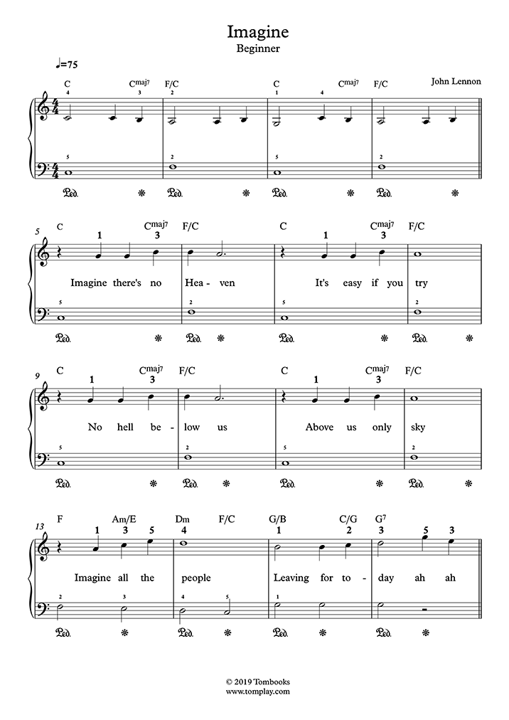Imagine (Beginner with Orchestra) (John Lennon) - Partitura Piano