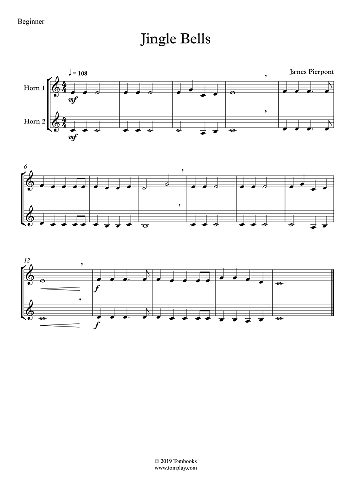 Easy Pop Melodies » Sheet Music for Horn