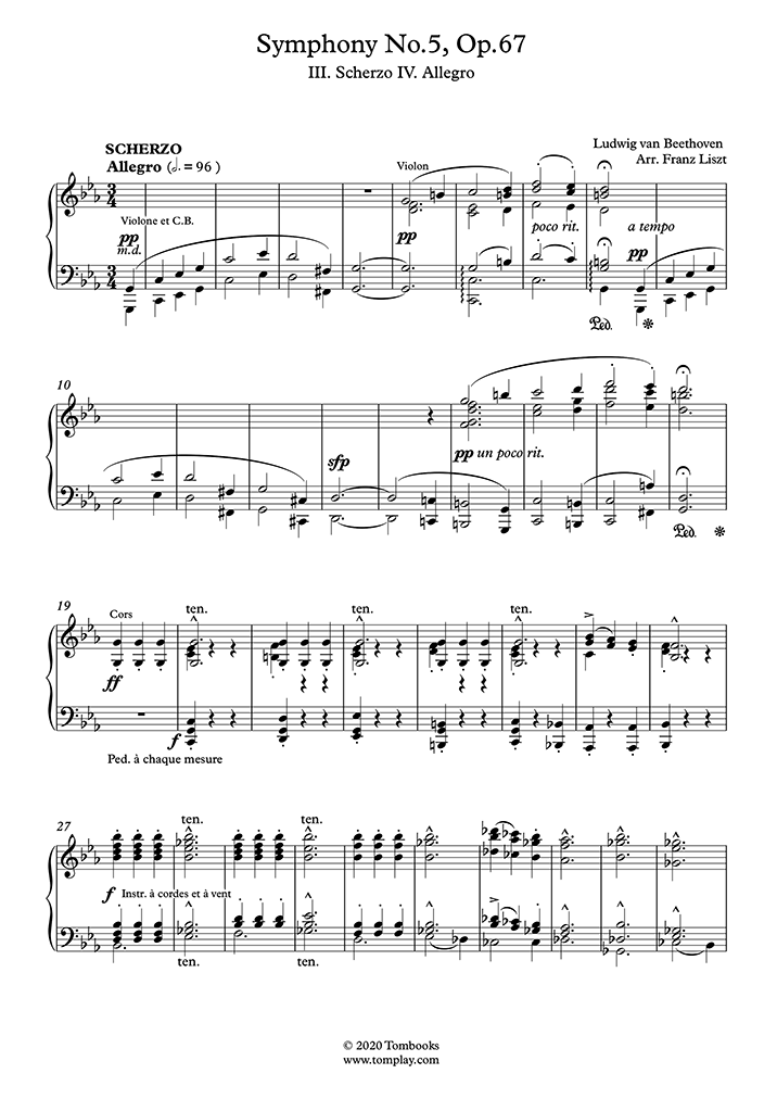 ベートーヴェン 交響曲第5番 ハ短調 作品67(運命) OGT-2105 楽譜 - 器材