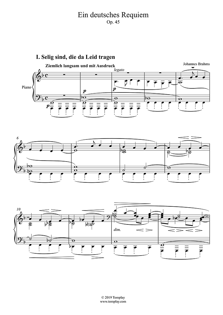 (ブラームス)　ドイツ・レクイエム　SATB　Op.45　合唱楽譜