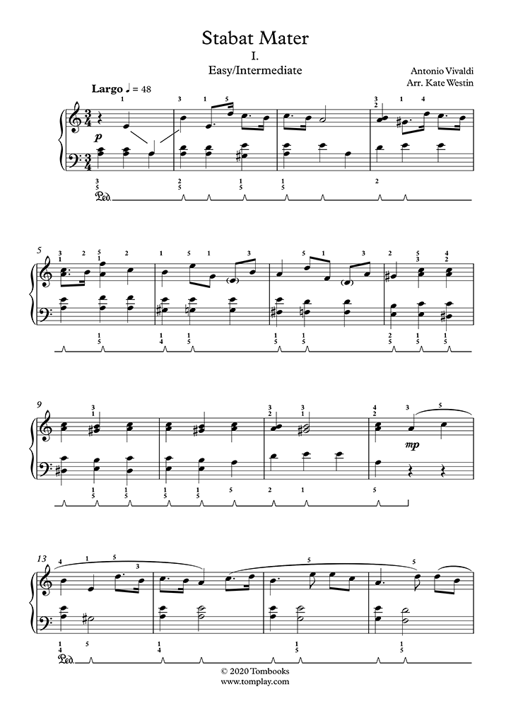 ik ben slaperig Fysica bizon Stabat Mater, RV 621 - I. Stabat mater dolorosa (Easy/Intermediate Level) ( Vivaldi) - Piano Sheet Music