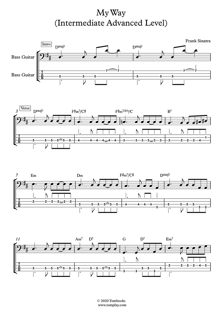 Frank Sinatra - My Way (Guitar Chord& TAB) Sheets by Learning Guitar