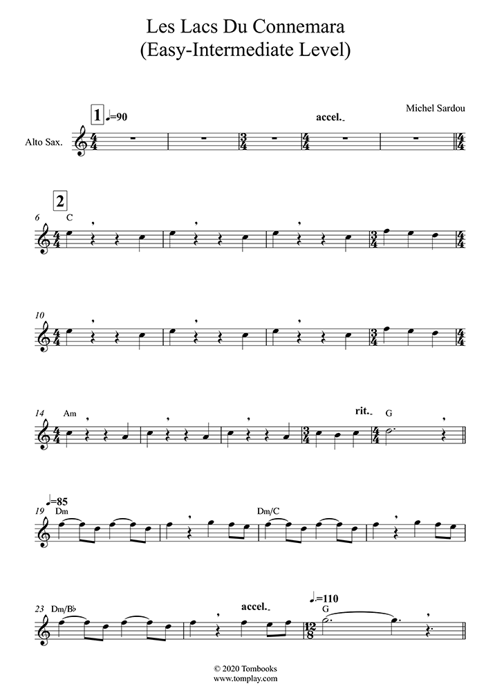 Les lacs du connemara – Michel Sardou Sheet music for Clarinet in b-flat  (Solo)