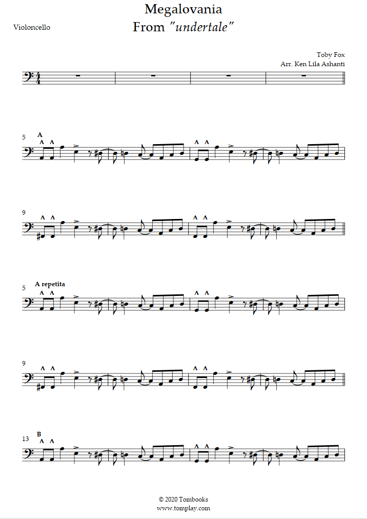 Play Megalovania (Undertale) Music Sheet