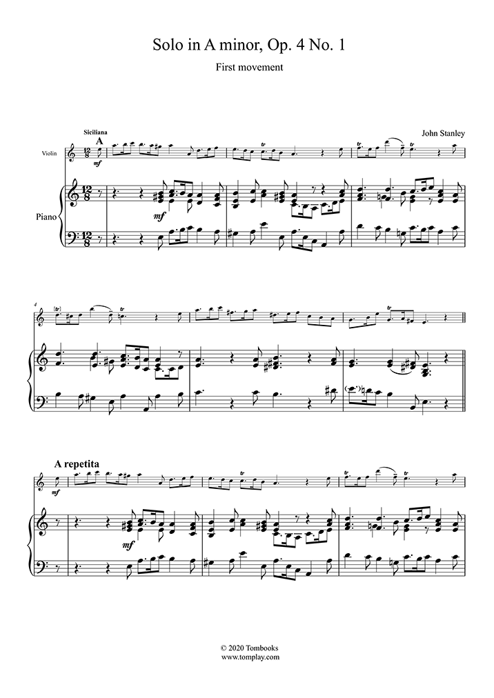 Siciliana Sheet music for Piano (Solo) Easy