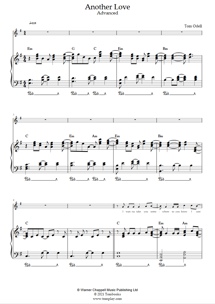 Another love tim odell free sheet music by Tom Odell
