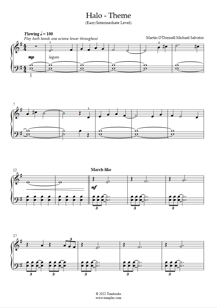 Play The Game, (easy) sheet music for piano solo (PDF)
