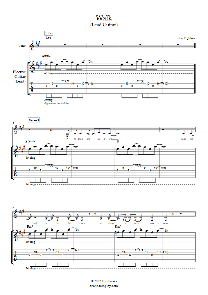 foo fighters guitar chords