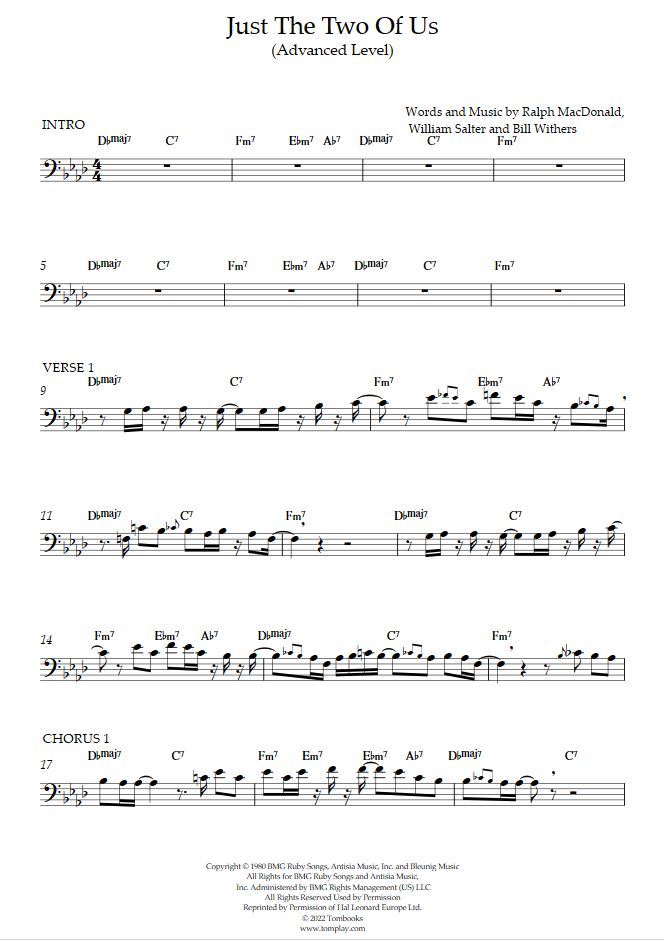 Just the Two of Us (Advanced Level) (Bill Withers) - Trumpet Sheet Music
