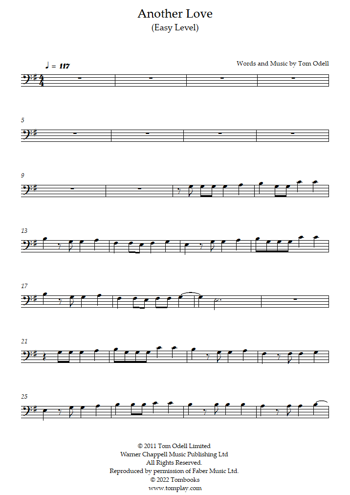 Another Love Sheet Music, Tom Odell