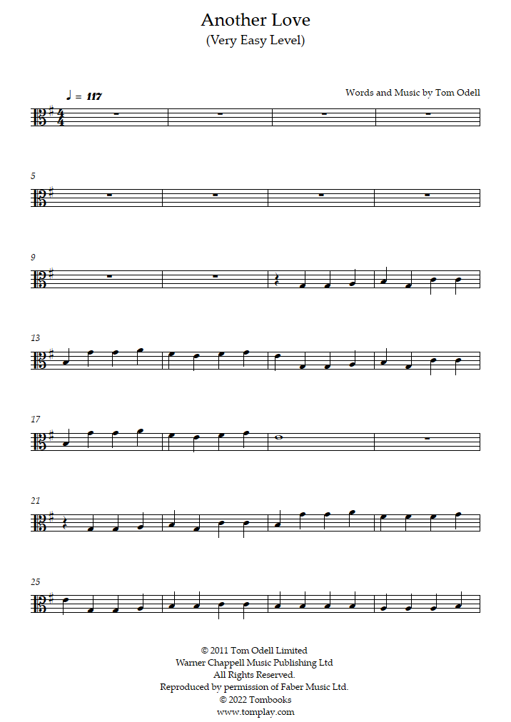 Another love – Tom Odell Sheet music for Viola (Solo)