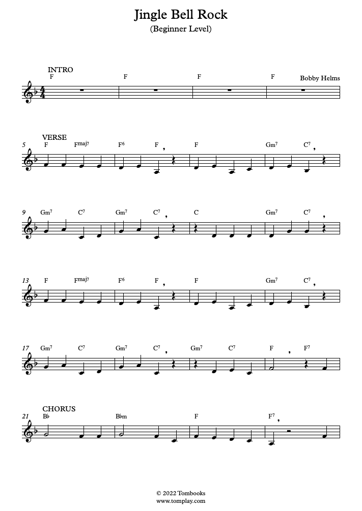 Jingle Bells Partition Piano Débutant -  France