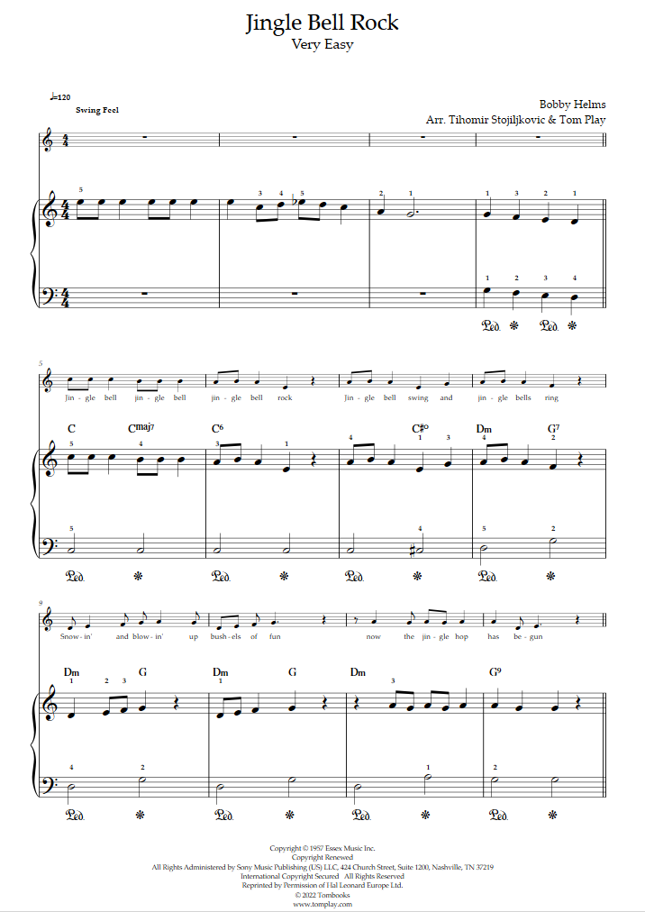 Jingle Bells in C Major - easy version Sheet music for Piano (Solo)