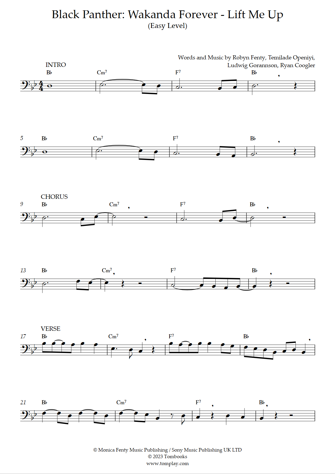 Lift me up – Rihanna Sheet music for Piano (Solo) Easy