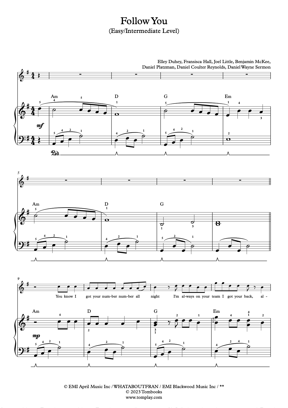 Bring Me The Horizon - Follow You Sheet music for Piano (Solo) Easy