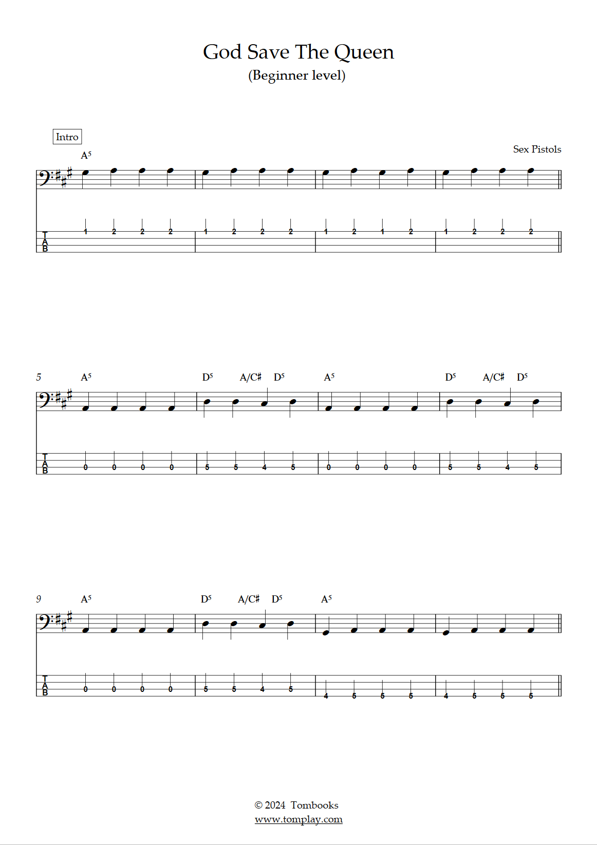 God Save the Queen (Beginner Level)