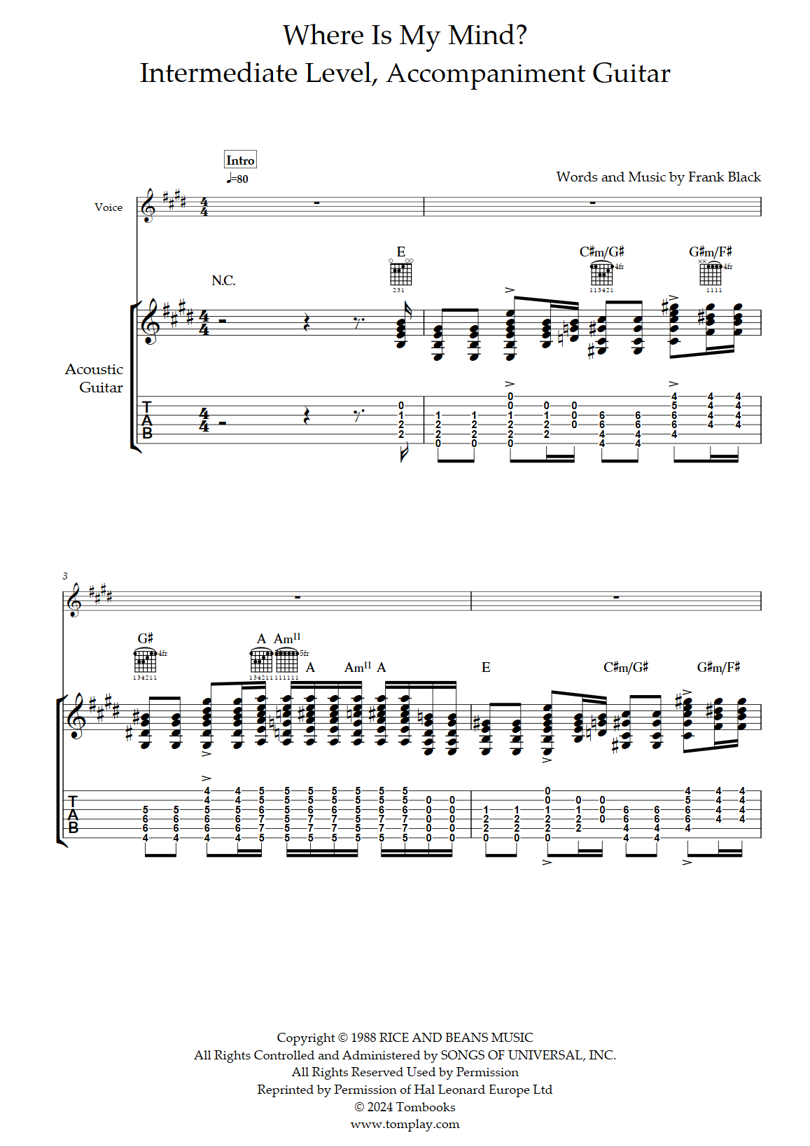 Where is my mind niveau interm diaire guitare d accompagnement