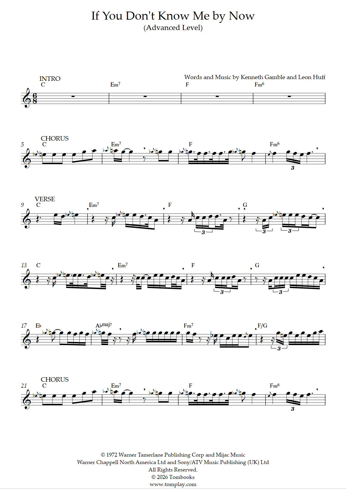 Simply Sax If You Don't Know Me by Now (Advanced Level, Tenor Sax) (Simply Red ...