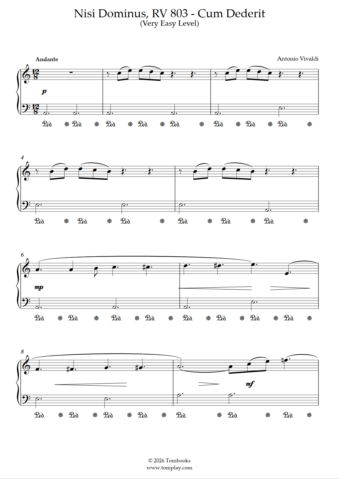Orchrista Notes Nisi Dominus, RV 803 - Cum Dederit (Very Easy Level, with Orchestra ...